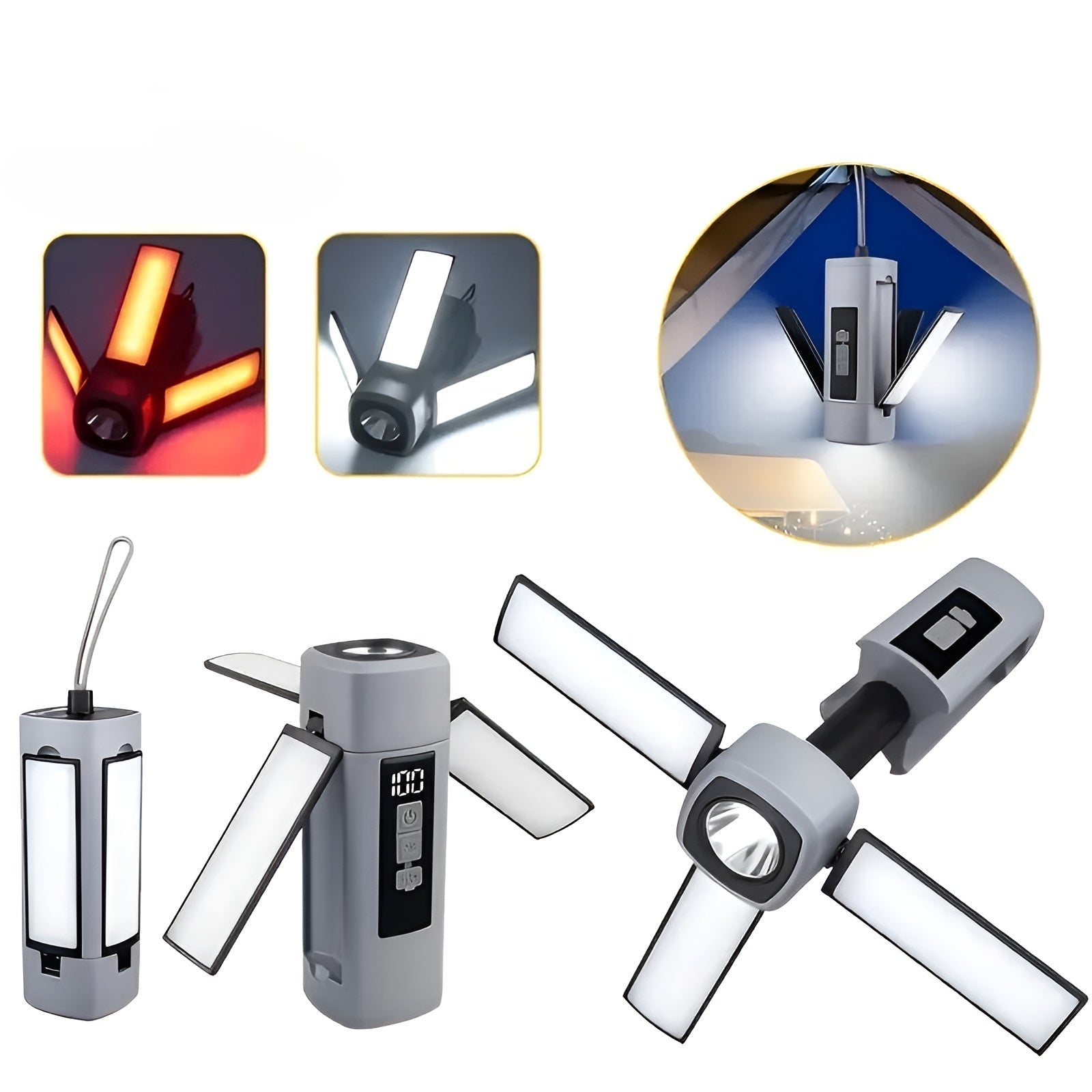 Luminox LED Campinglampe | USB-Aufladung & 360° Drehung | Wetterfest & Kompakt
