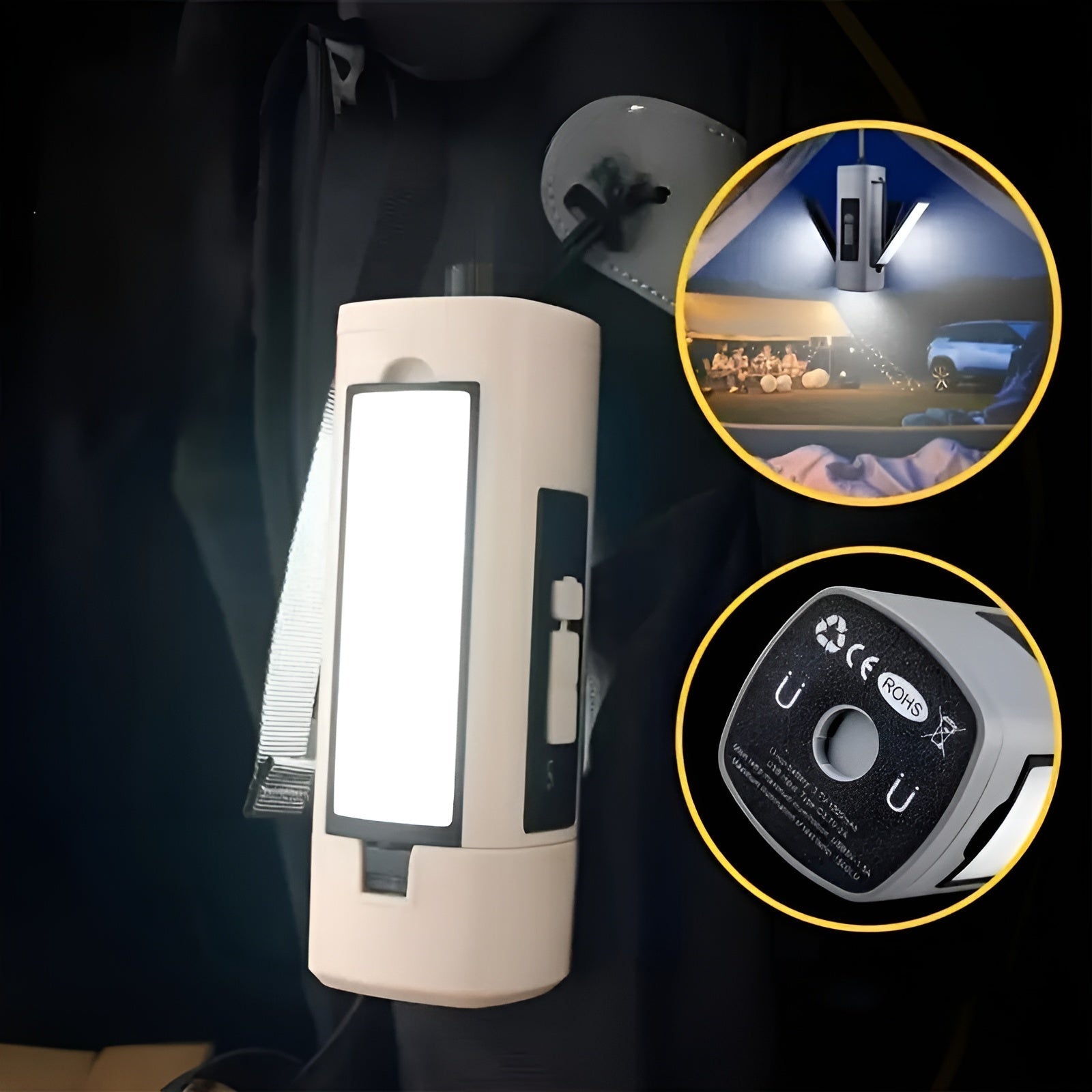 Luminox LED Campinglampe | USB-Aufladung & 360° Drehung | Wetterfest & Kompakt