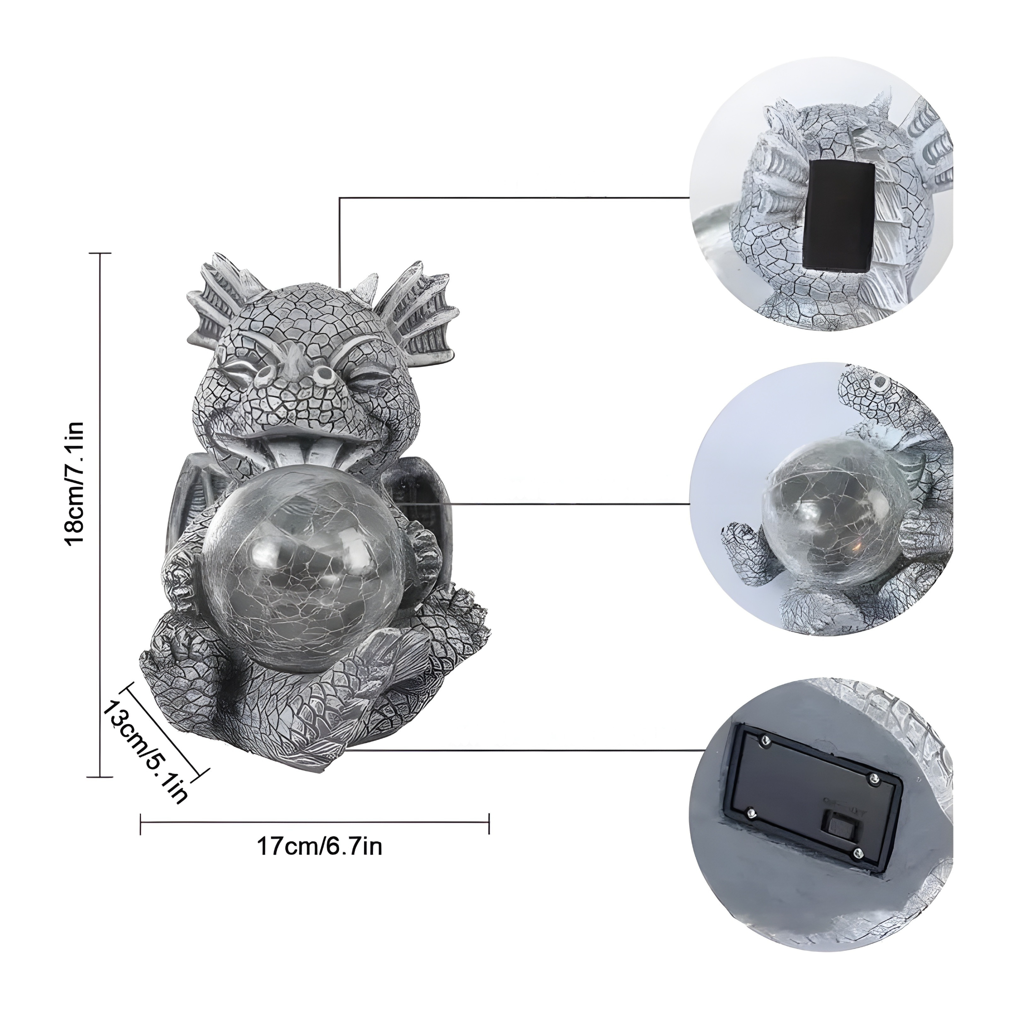 DracoLux Drachen Tischlampe | Handgefertigte Fantasy-Deko | LED Beleuchtung & Robust | Für Wohnzimmer, Büro & Gaming-Zimmer