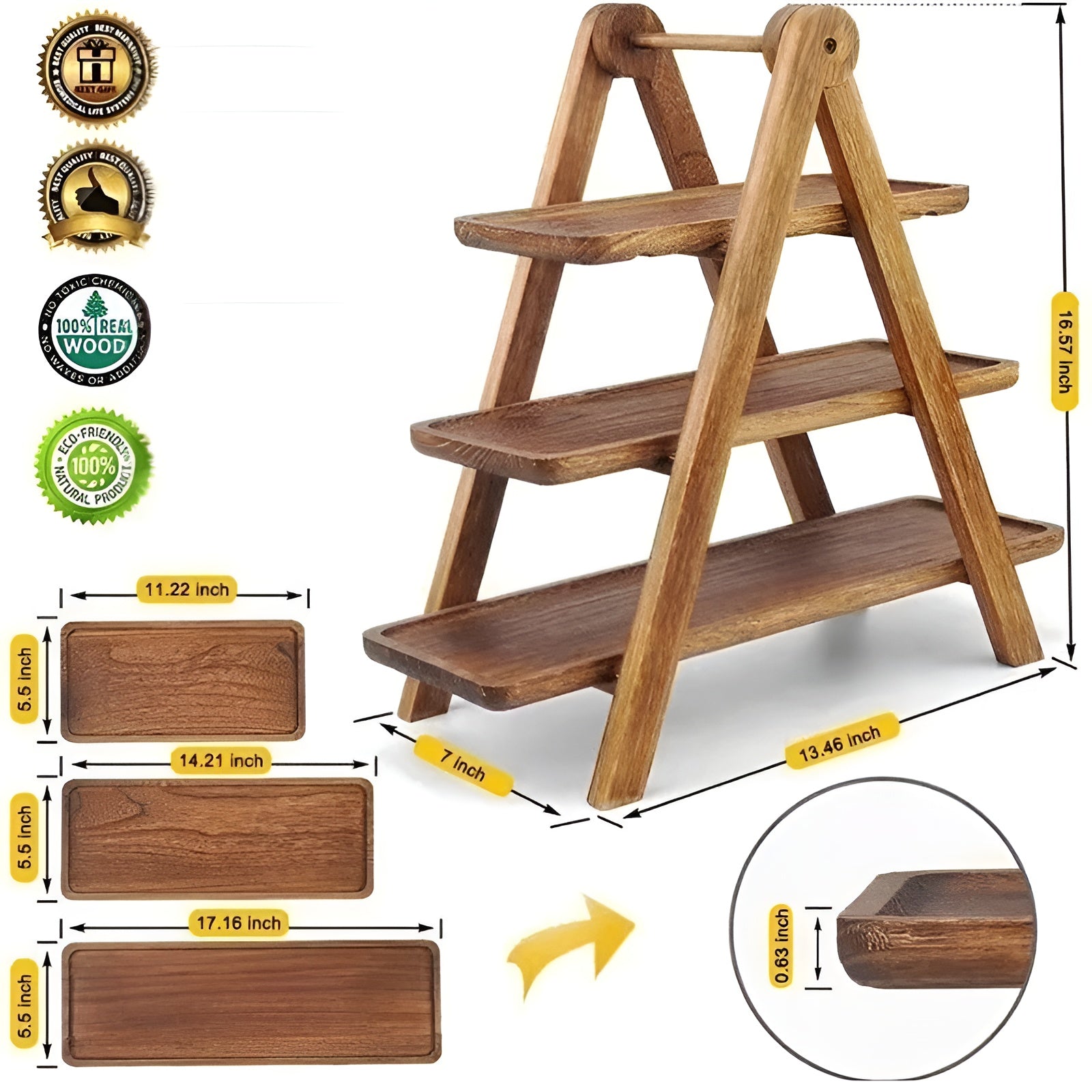 EcoWood Servierschale | Handgefertigt & Vielseitig | Natürlicher Look | Ø 25 cm