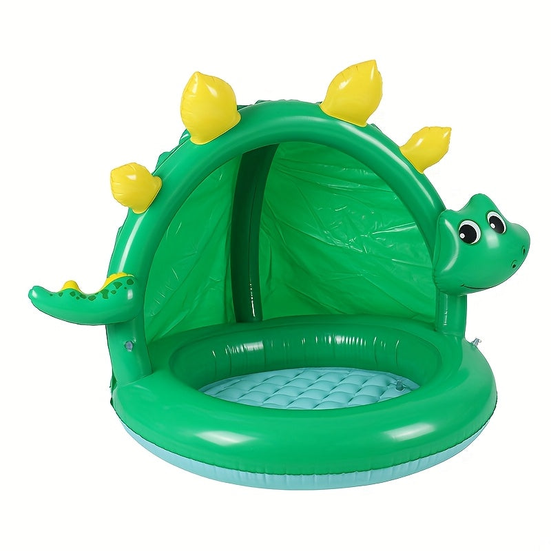 AquaDino Planschbecken mit Sonnendach | Sicherer & Tragbarer Badespaß | Für Kinder im Garten & Strand