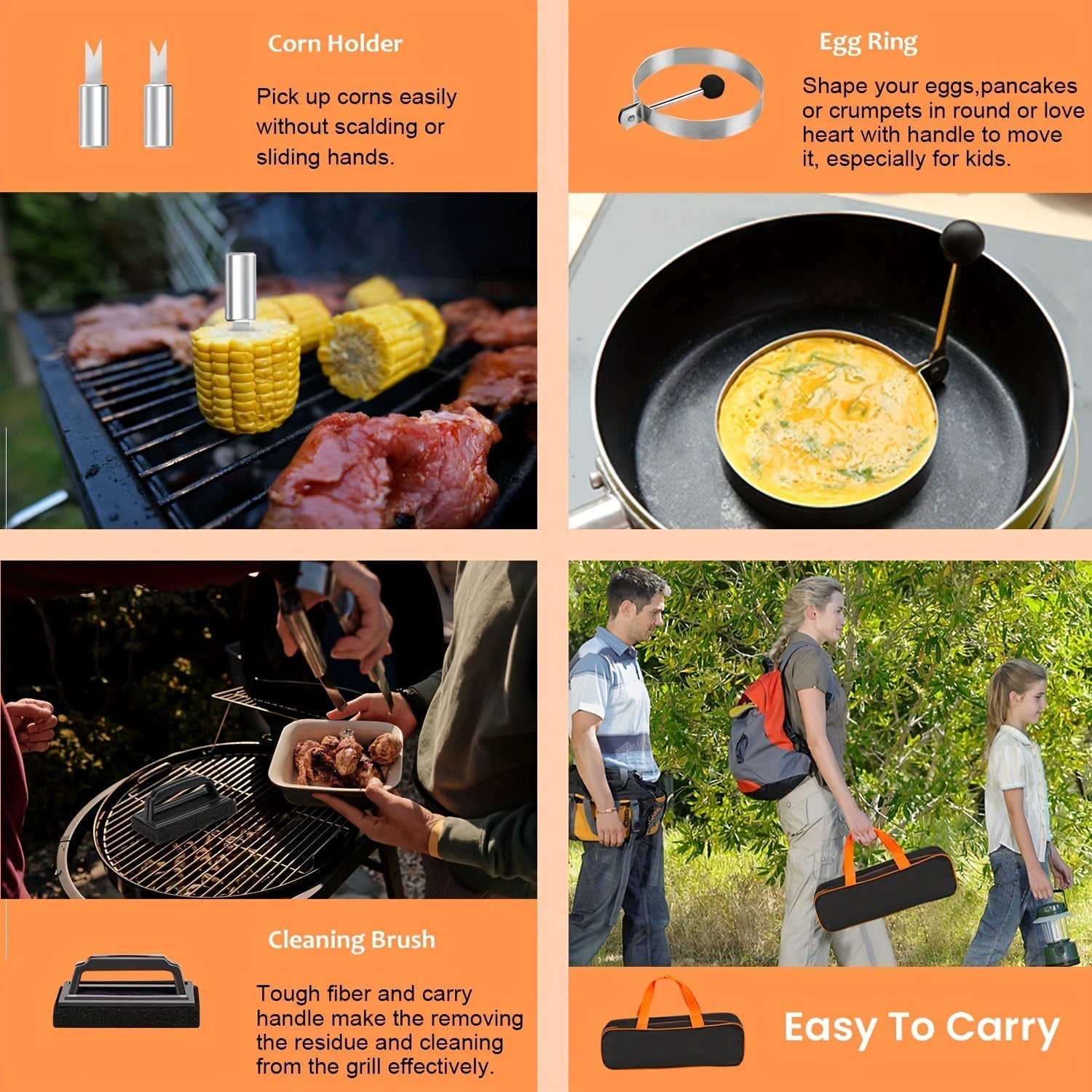 GrillMasterX BBQ Set 20-teilig | Robustes Edelstahlzubehör | Für Garten & Camping