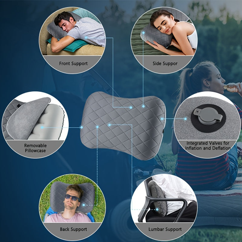 ComfortRest | Aufblasbares Campingkissen | Ergonomisch & Waschbar | Perfekt für Reisen & Outdoor