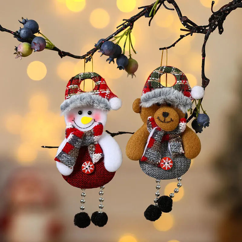 Weihnachtsschmuck-Set | 4-teiliges Weihnachtsbaumschmuck mit Schneemann- und festlichen Designs | Nordivio