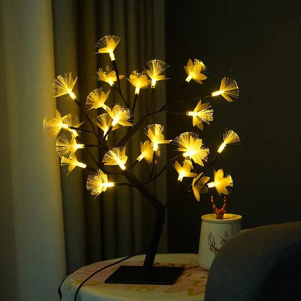 Lichtara Blütenbaum Lampe | Warmweiß & LED | Birkenoptik | Deko für Wohnzimmer & Schlafzimmer