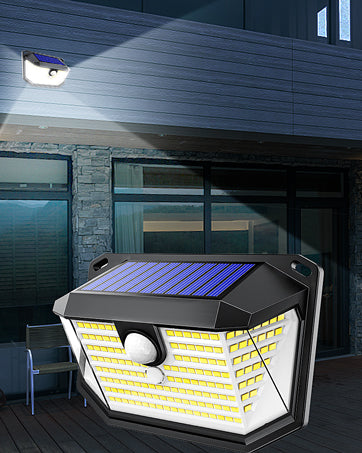 LumaLight T22 | Solarbetriebene Wandleuchte | Bewegungssensor & Wetterfest | 178 LEDs
