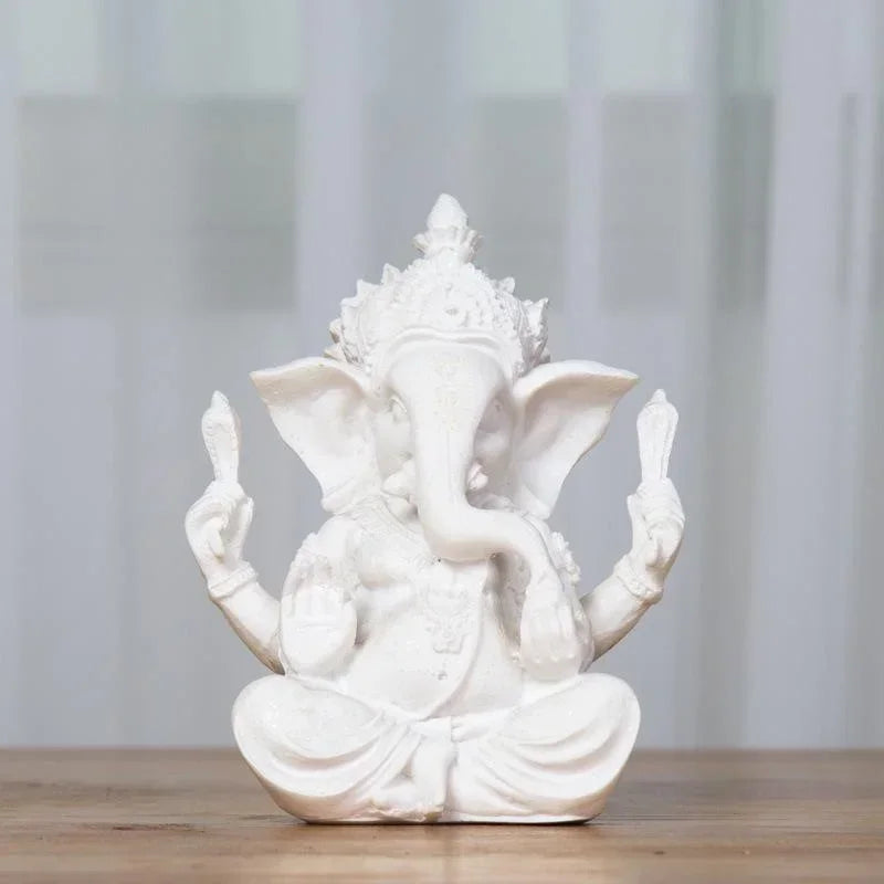 Anuvira | Ganesha Elefantenfigur | Handgefertigte Sandsteinoptik | Spirituelle Wohn- & Meditationsdekoration | 7,5 × 6 × 9,5 cm