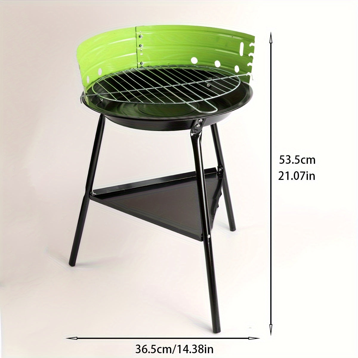 Flammoro Kompaktgrill | Mobiler Rundgrill | Mit Windschutz & Ablage | Für Balkon & Camping