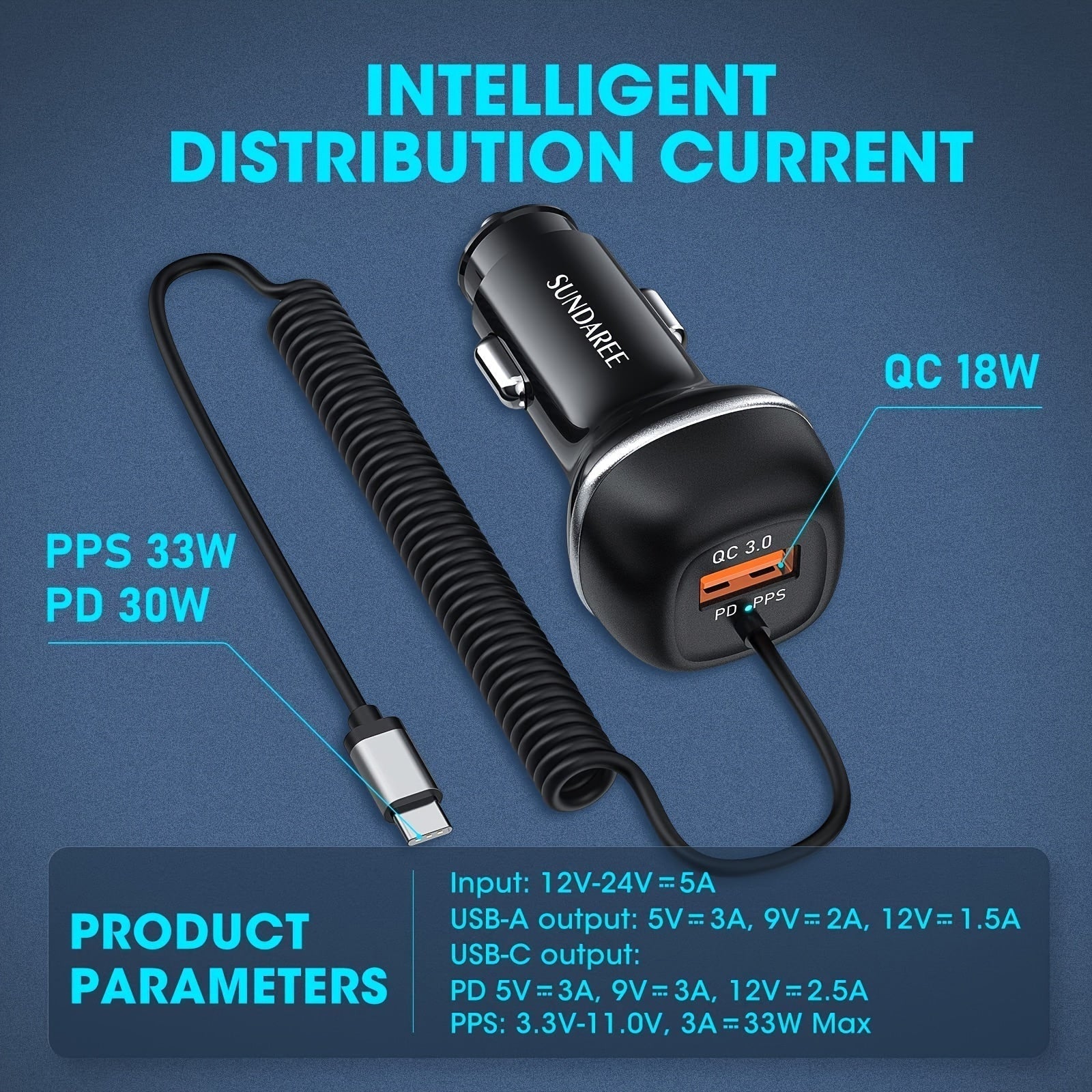 Zynatek Auto Ladegerät | 51W Schnellladung | USB-C & USB-A | Kompakt & Robust