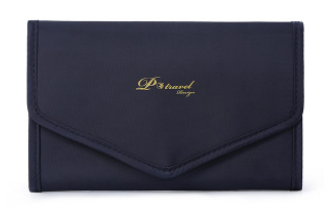 Lunavia Schmuckbeutel | Faltbarer Reiseorganizer | Kratzfestes & Verhedderungsfreies Design | Beigefarbener Samt