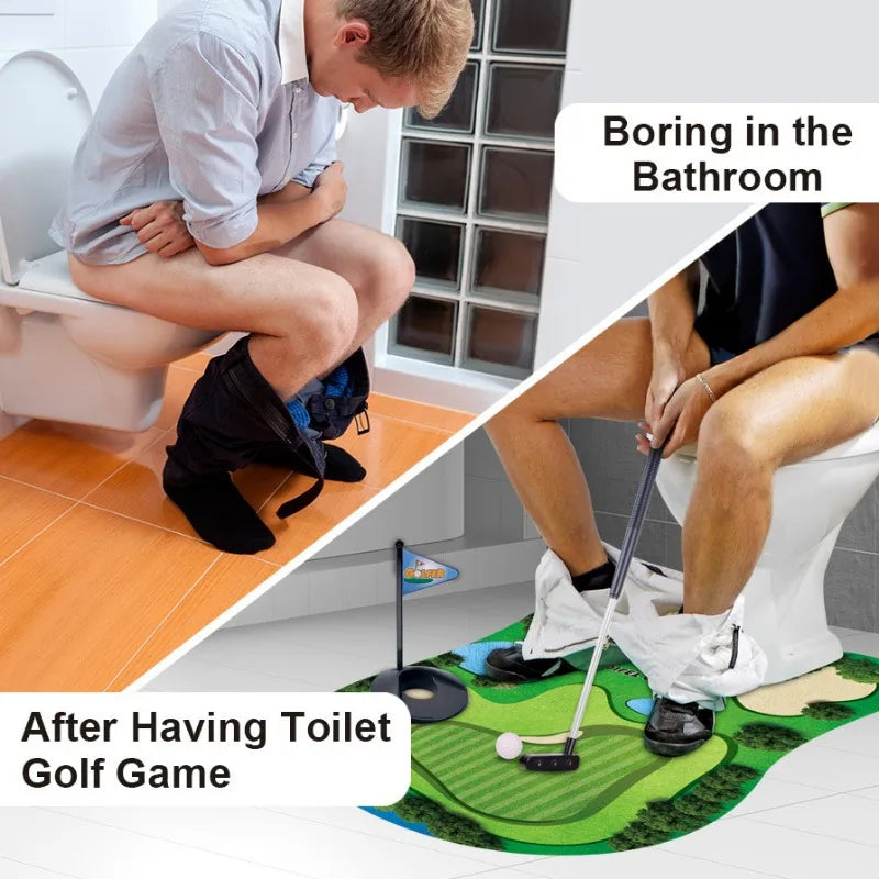 Toiletten-Golf-Set | Humorvolles Mini-Golf-Badezimmer-Spiel | Ideales Geschenk für Männer | Golfinity