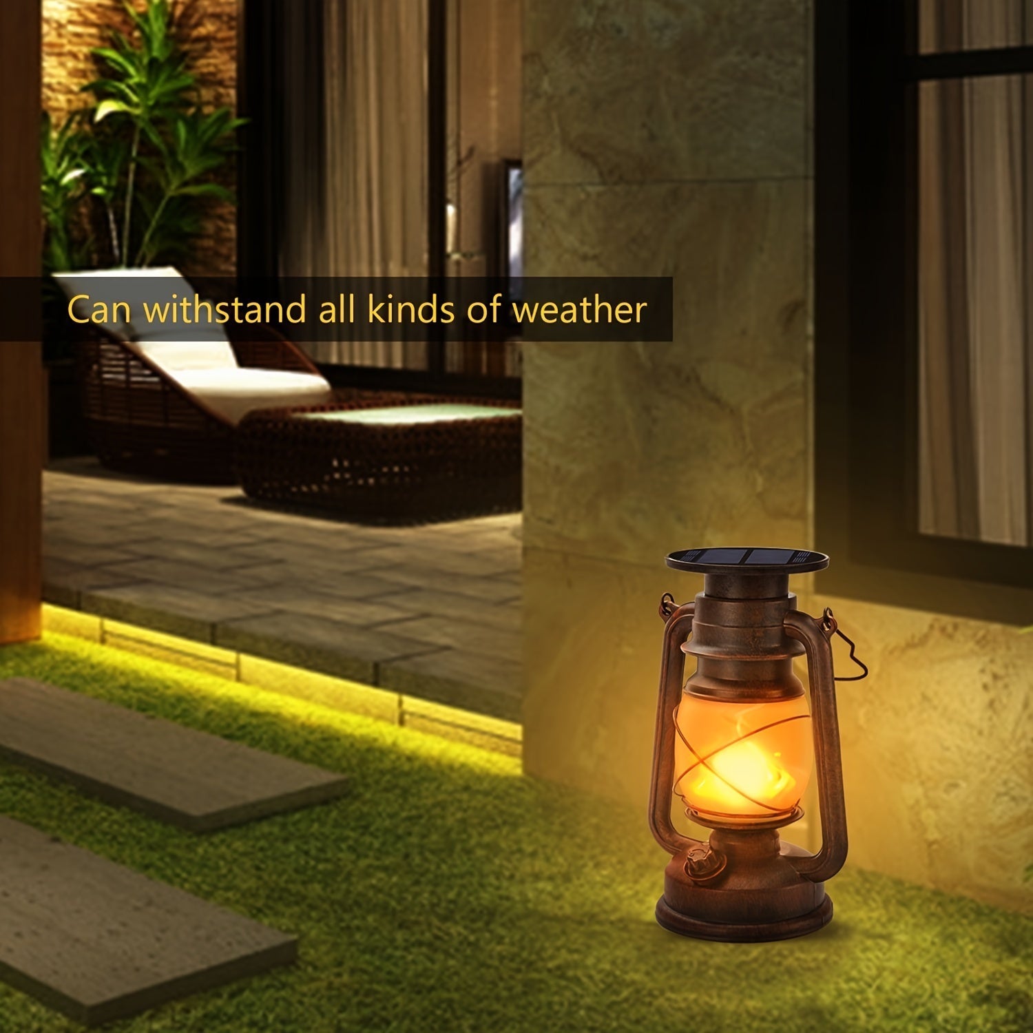 SolaraFlare Solar Lanterns | Realistischer Flammeneffekt | Solarbetrieben | Metall & Kunststoff
