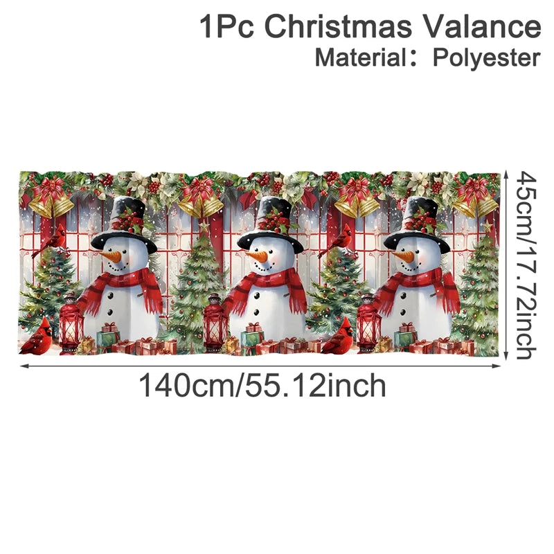 NoëlHome Weihnachtsvorhänge Kurz | Festliche Fensterdeko | 100 % Polyester | Küche & Badezimmer | Weihnachtskollektion 2025