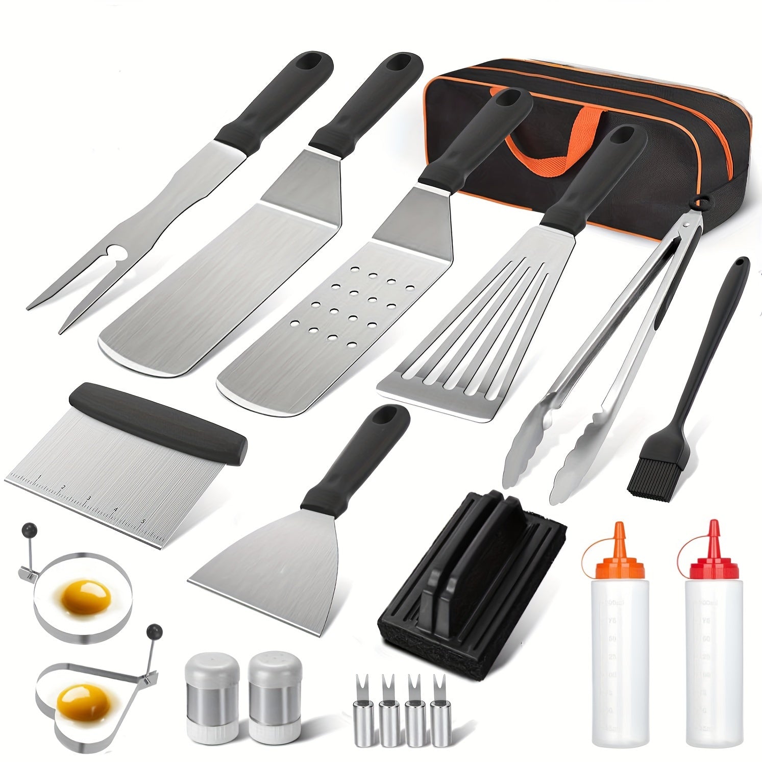 GrillMasterX BBQ Set 20-teilig | Robustes Edelstahlzubehör | Für Garten & Camping