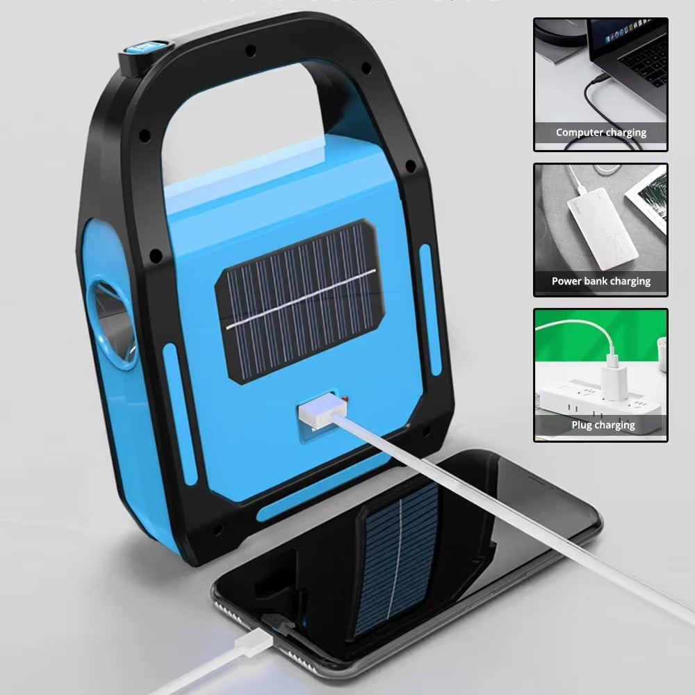 SolarLite Max | 3-in-1 Solarlampe & Powerbank | Outdoor-Ready | USB & Solar
