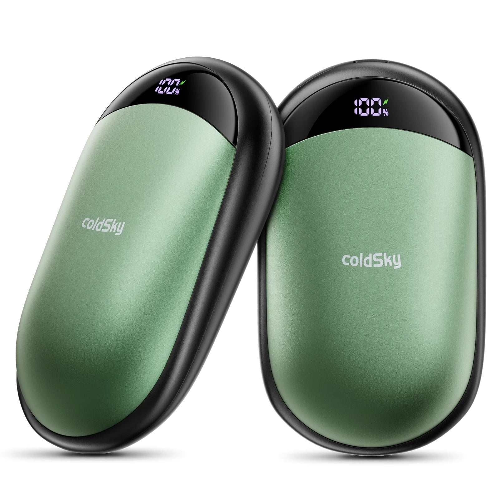coldSky 2-in-1 Wiederaufladbare Handwärmer 2er-Pack Magnetischer Elektrischer Handwärmer mit Digitalanzeige, Tragbarer Taschen-Handwärmer