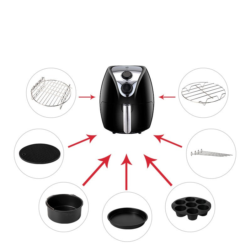 AirBake 7in1 Airfryer Set | Vielseitiges Zubehör für Ihre Fritteuse | Spülmaschinenfest & Robustes Design | Ideal für Muffins, Pizza & mehr