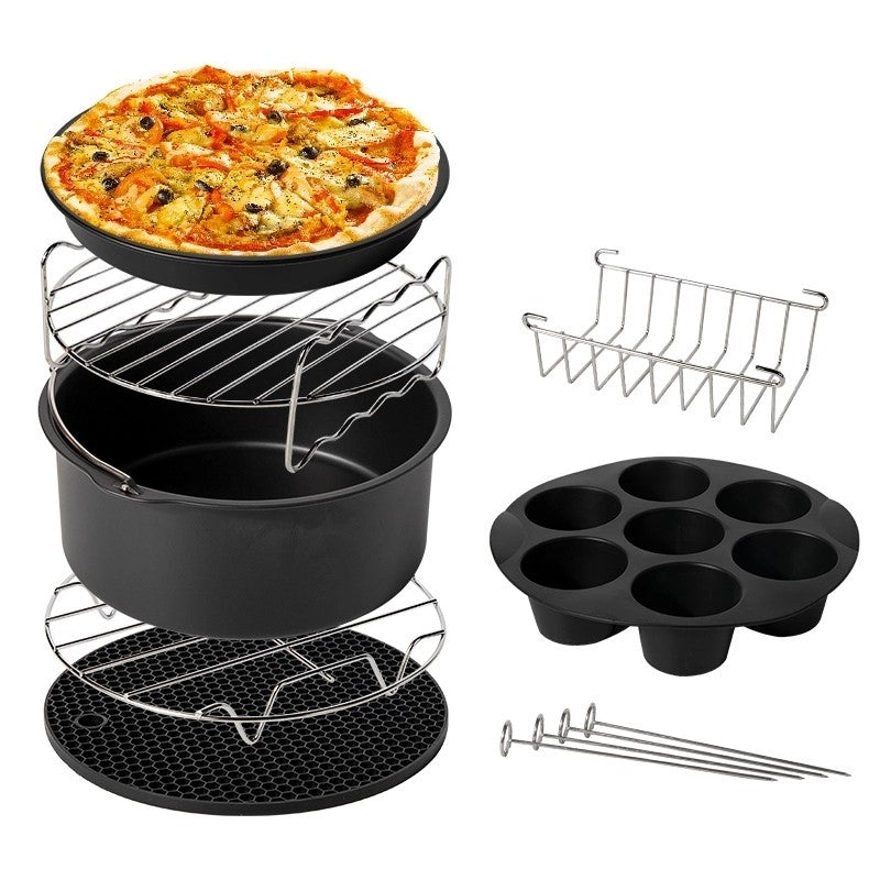 AirBake 7in1 Airfryer Set | Vielseitiges Zubehör für Ihre Fritteuse | Spülmaschinenfest & Robustes Design | Ideal für Muffins, Pizza & mehr