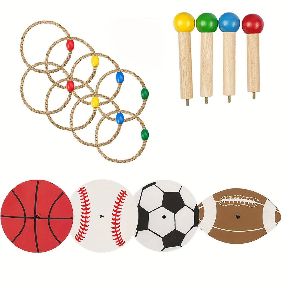 FunToss | Outdoor Wurfspiel für Kinder & Erwachsene | 12-teiliges Set mit Sportmotiven | Für Garten, Park & Familienfeste