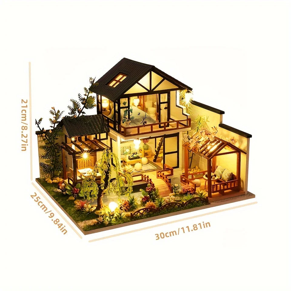 Minvella | DIY Miniatur Holzhaus Modell | 3D Selbstbau Set | Kreatives Bastelset für Jugendliche und Erwachsene | Ideale Geschenkidee