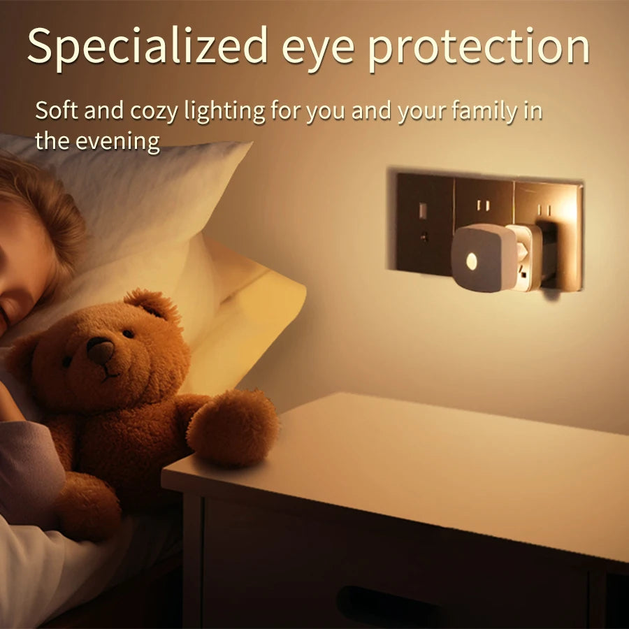 Nuvora Smart Sensor Nachtlicht | Bewegungs- und Lichterkennung | 3 Farboptionen | EU-Stecker | Energieeffizient & Automatisch