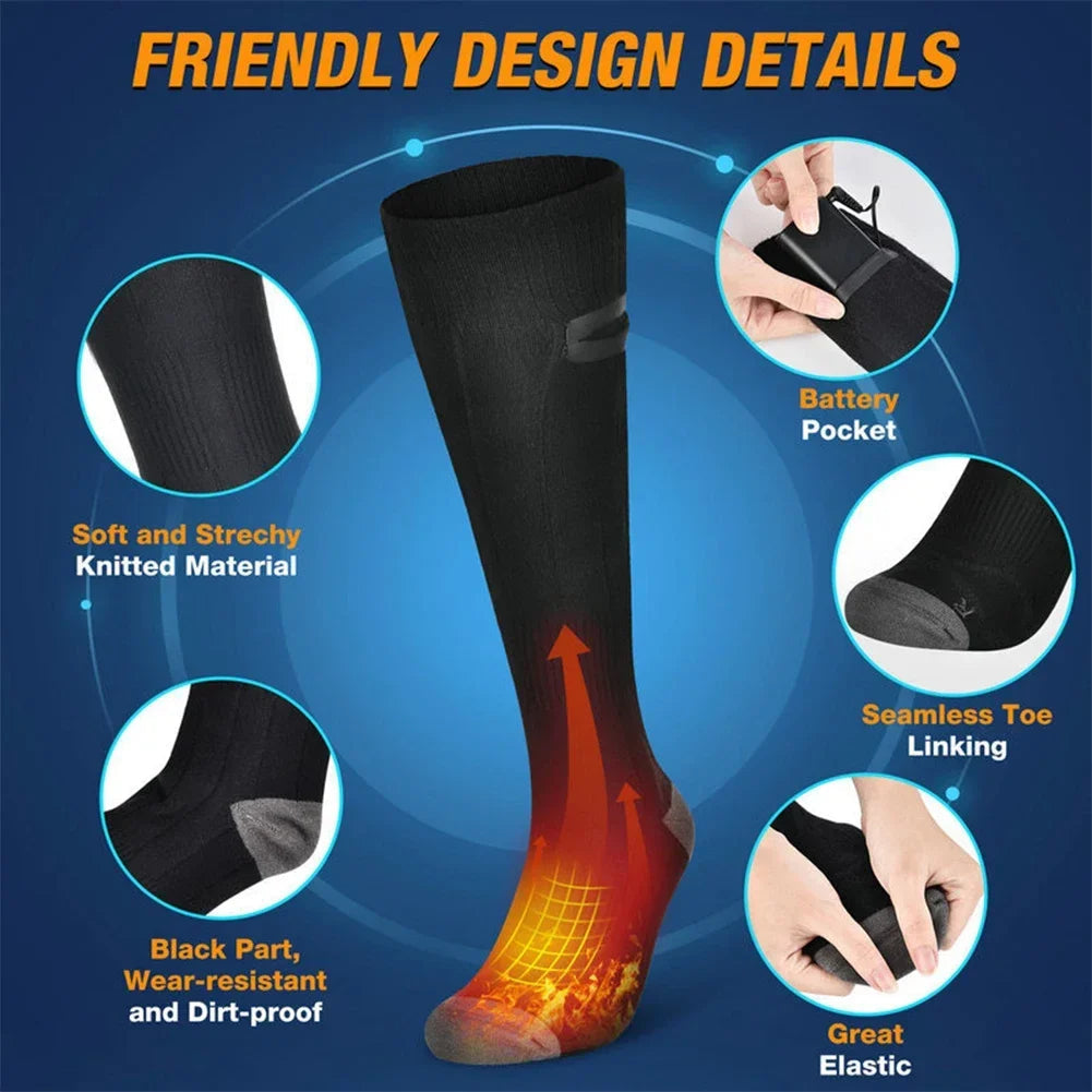 Thermavolt Beheizbare Socken | 3 Einstellbare Heizstufen | Inkl. Powerbank | Unisex Winterwarme Socken für Outdoor & Reisen