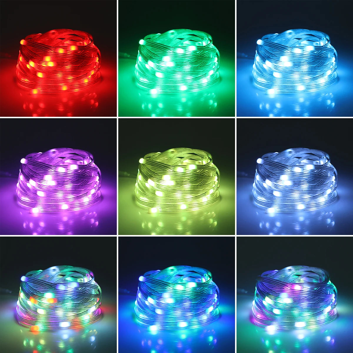 Intelligente LED-Lichtleiste LumiSync RGBIC | 20 m Länge | Bluetooth- und App-Steuerung | Musik-Synchronisationsmodus | IP67 wasserdicht | USB-betrieben