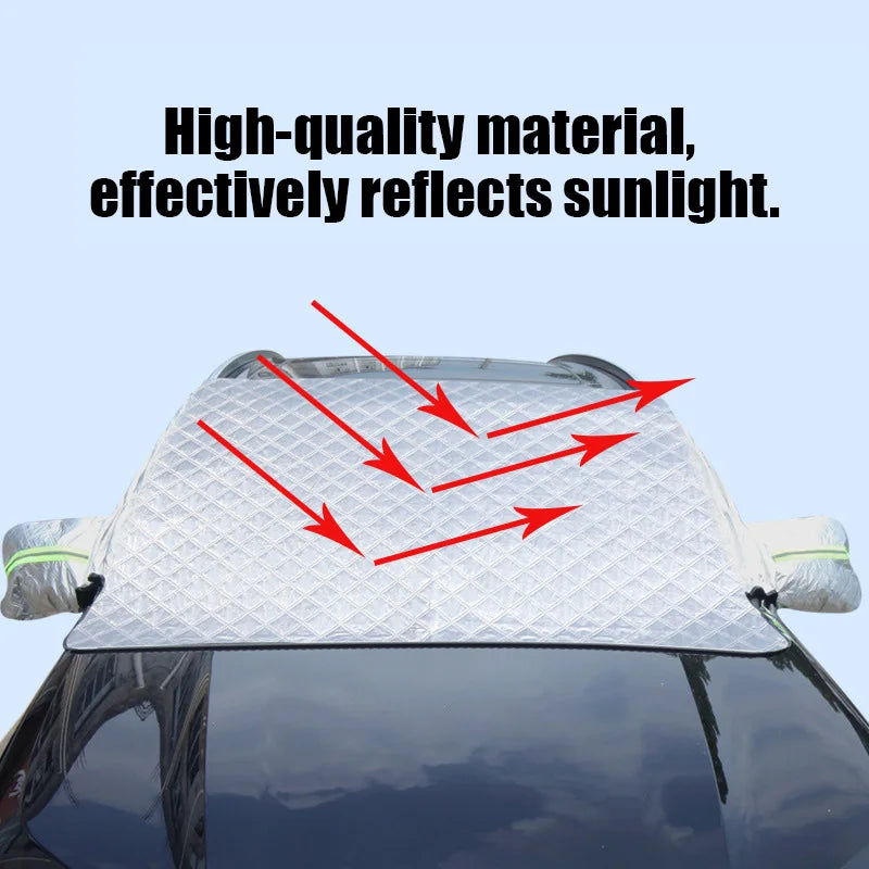 FrostGuard Ultra | Extra Große Windschutzscheibenabdeckung für Autos | 3-Panel Fensterdesign | Schützt vor Schnee, Eis, Sonne & Staub | Windbeständig & Einfach zu Installieren