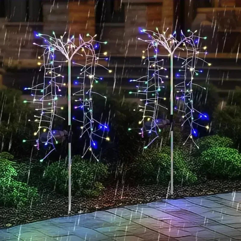 Solarique Outdoor Solar-Lichterkette | 100 LEDs auf Kupferdraht | 3 Lichtmodi | IP65 Wasserdicht | Warmweiß und Mehrfarbig | Perfekt für Garten & Terrasse