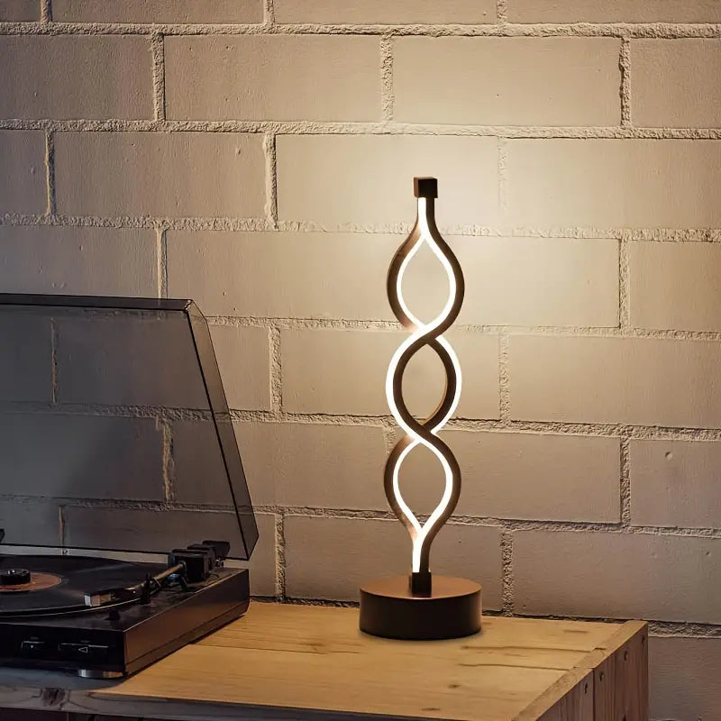 SpiraGlow LED Tischlampe | Dimmbare Spiralform | USB-betrieben & Kabellos | Modernes Design für jedes Interieur
