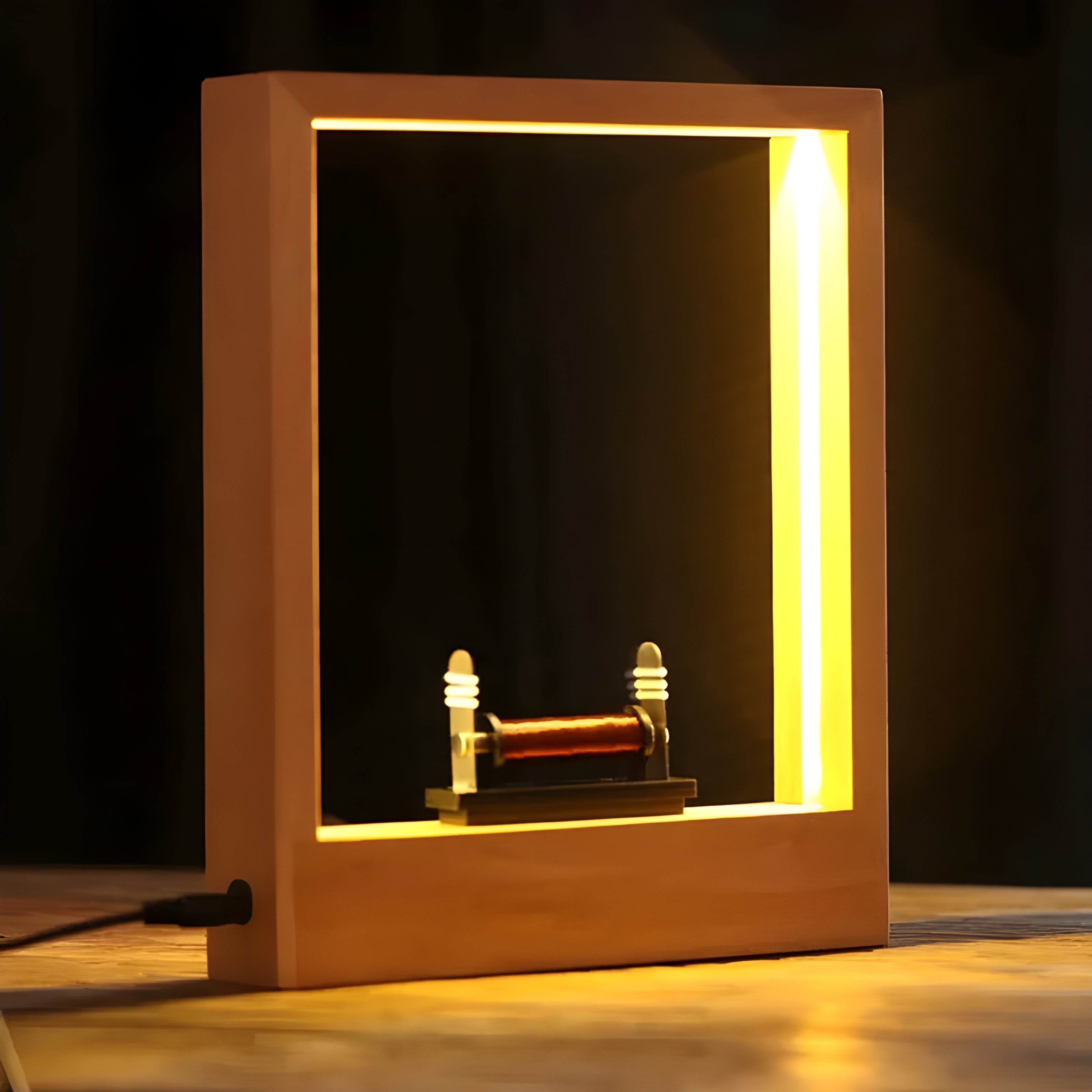 Aethera Float | Schwebelampe mit Federdesign | Warmes LED-Licht | 3D-Effekt aus Holz