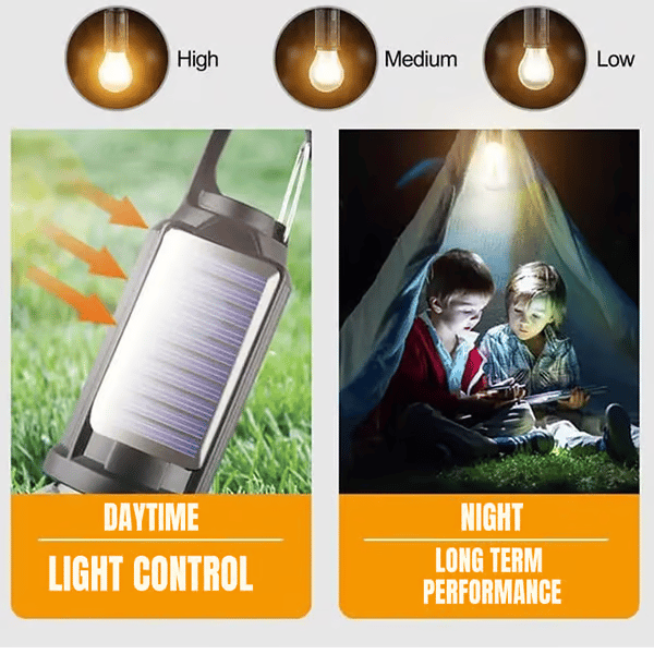 SolariLite™ – Kompakte LED-Campinglampe mit Solarladung