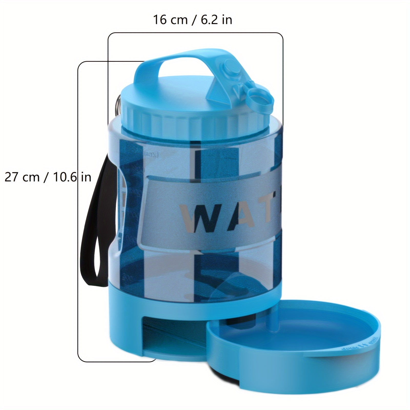 AquaTails | Hunde-Trinkflasche To-Go | 2,18L Volumen & Faltbare Schale | Für Outdoor, Reisen & Abenteuer