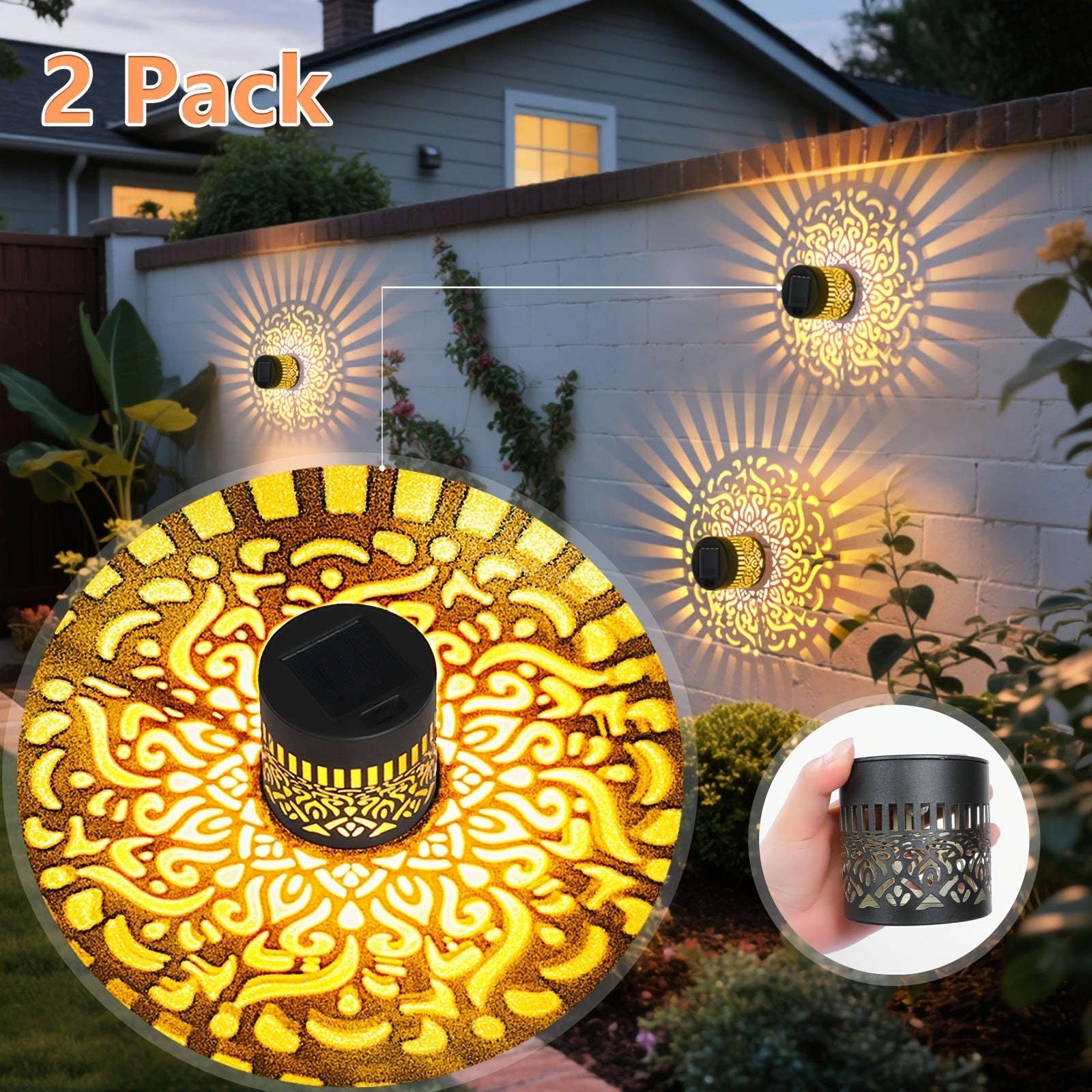Solavia Wandleuchten | Solar LED Set | Filigranes Design | Wetterfest IP65 | Für Garten & Terrasse