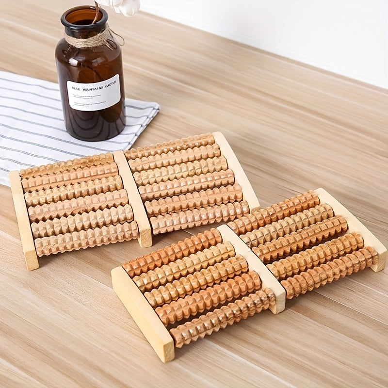 Solevia | Fußmassageroller aus Holz | Druckpunktmassage & kompakt | Für Zuhause, Büro & unterwegs