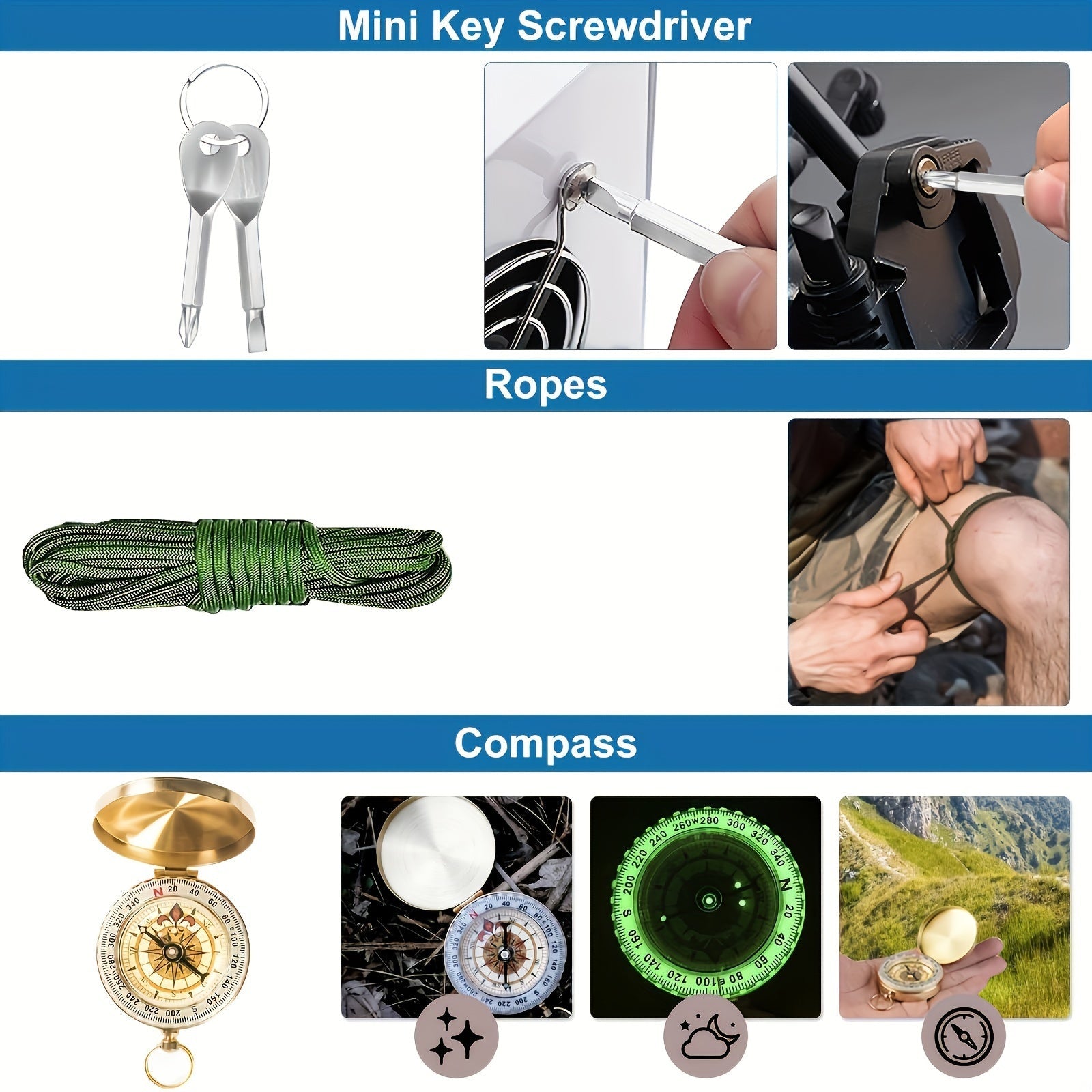 WildMate | 14-in-1 Survival Kit | Kompakt & Vielseitig | Outdoor & Notfallset