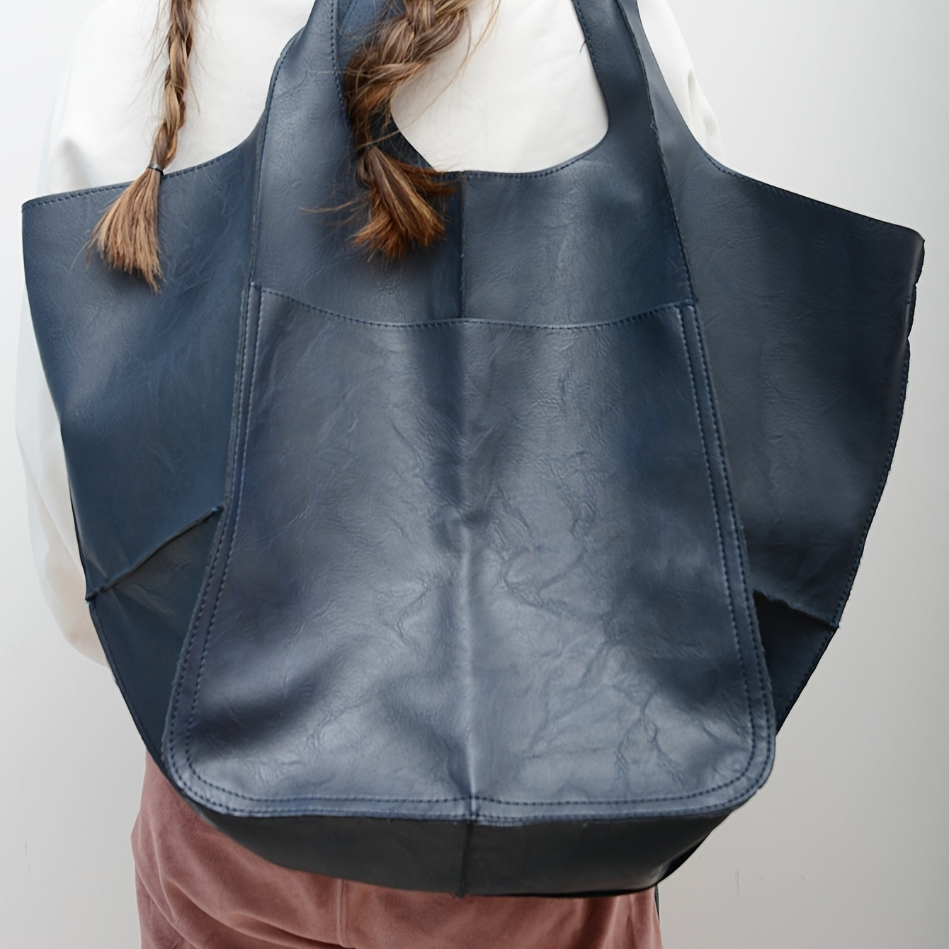 Maravina Strandtasche | Groß & Stylisch | Aus Veganem Leder | Reißverschluss & Schulterriemen | Für Alltag, Strand & Reisen
