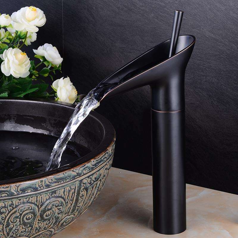 AquaFlow Waterfall Faucet | Elegantes Design | Antik-Bronze-Optik