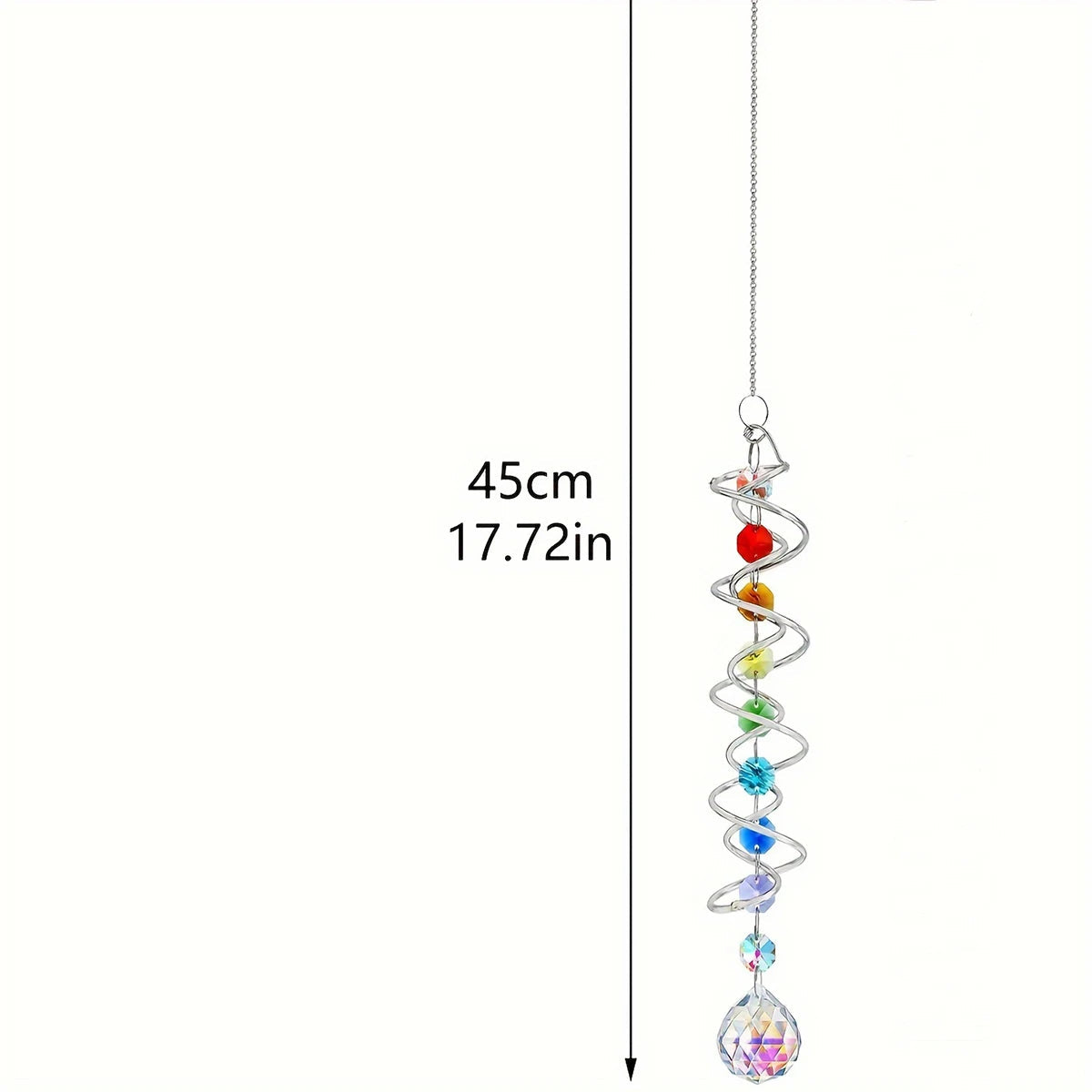 Kristall-Windspirale AureliaTwist | Wetterfester Edelstahl & Kristall | Garten- und Fensterornament