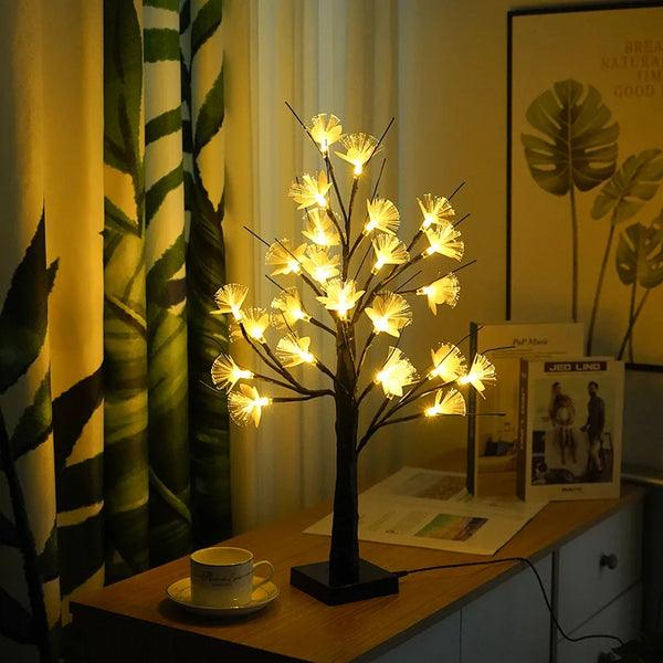 Lichtara Blütenbaum Lampe | Warmweiß & LED | Birkenoptik | Deko für Wohnzimmer & Schlafzimmer