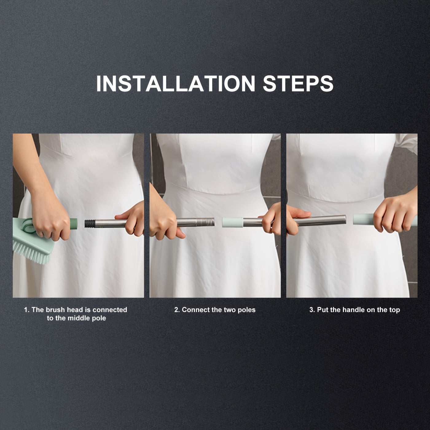 Cleanoro Bodenbürste | Ergonomischer Stiel & robuste Borsten | Für Bad, Küche, Balkon & Terrasse | Flexible Reinigung ohne Bücken