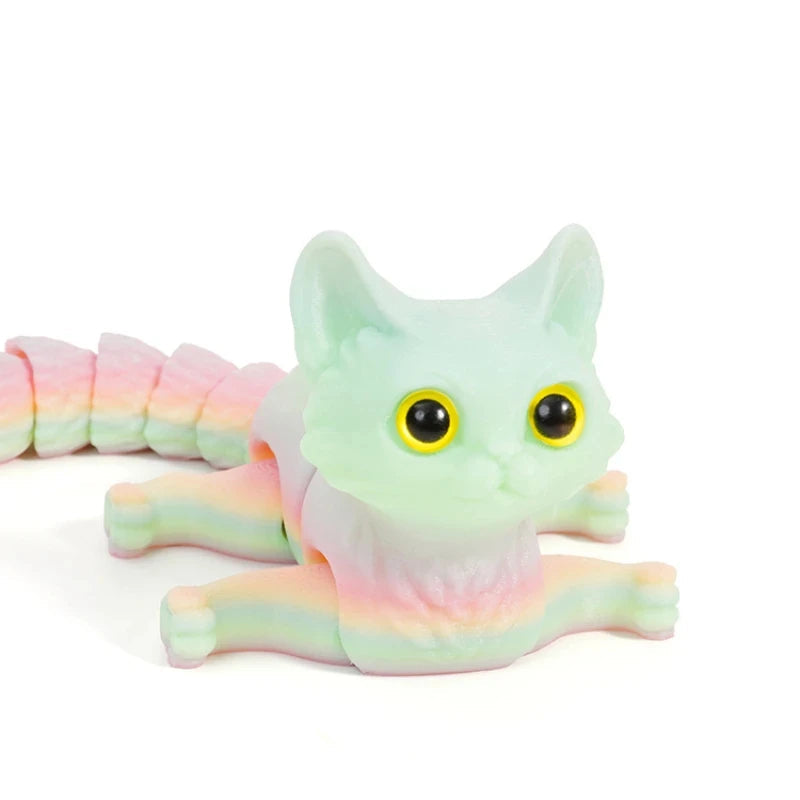 3D Bewegbare Katzenfigur | 12/16 cm | Geschenkidee & Dekoration | Detailreich und Flexibel