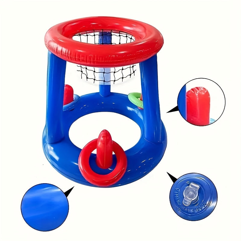 SplashHoop Aufblasbares Basketball-Set | Für Pool & Strand | Inkl. Ball & Ringe | Wasserfest & Tragbar