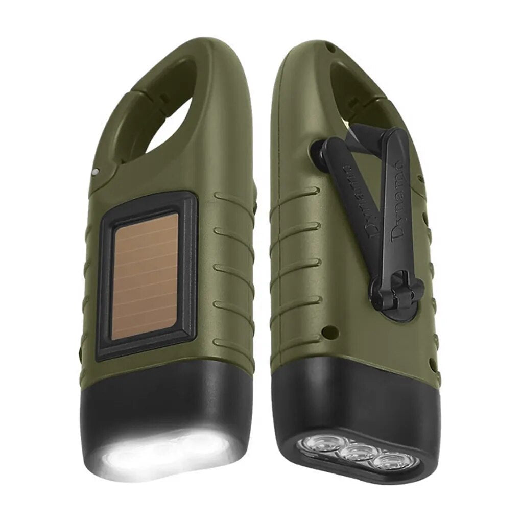 LumiPower Solar Flashlight | Handkurbel & Solar | Kompakt & Robust | Perfekt für Notfälle & Outdoor-Aktivitäten
