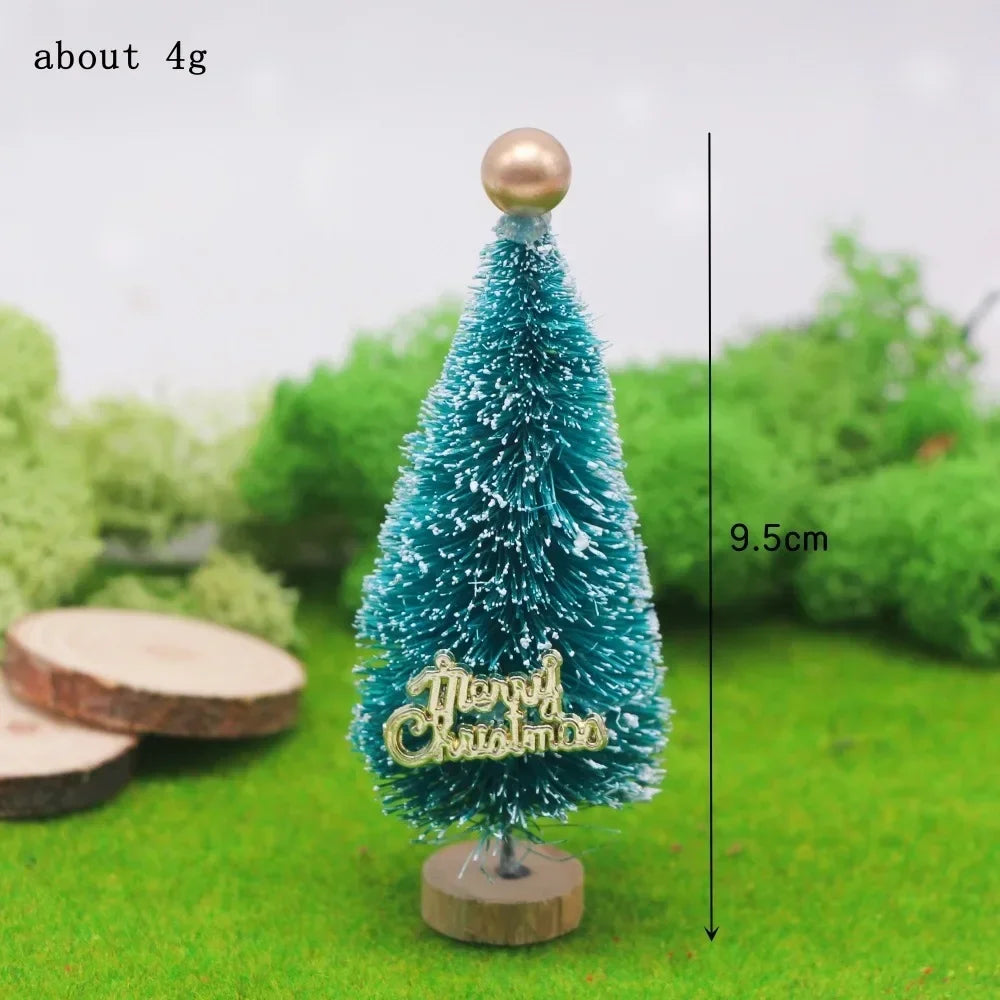 Evervane | Mini-Weihnachtsbaum | Dekorierter Zeder- und Kiefer auf Sisalbasis | Mit Perlen und Stern | Tischdekoration & Miniaturfigur 4,5–13 cm