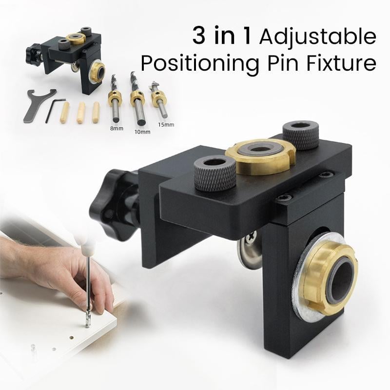 FlexiPunch - 3 in 1 Einstellbare Holzbearbeitung Bohren Locator Stanzer Werkzeuge