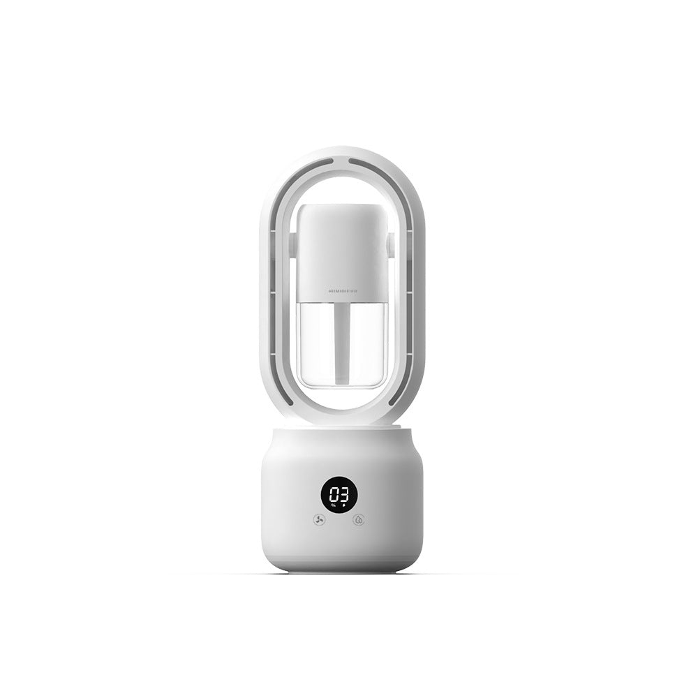 BreezyGlow One | Bladeless Ventilator | Luftbefeuchter & LED | Kabellos