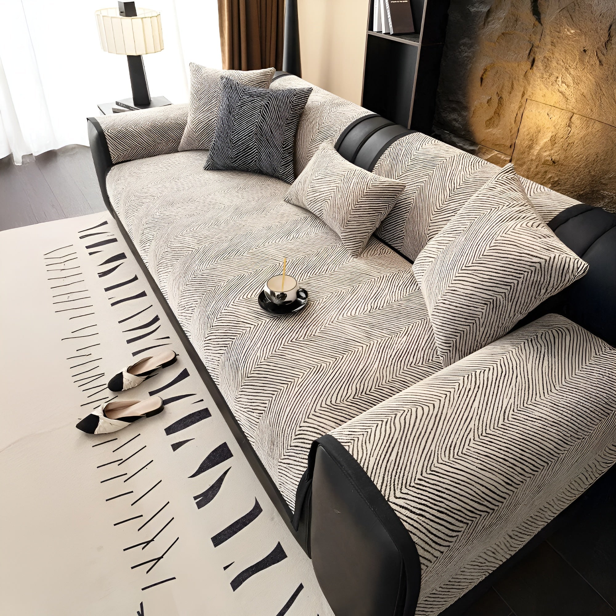 Velvona Sofabezug | Plüschiges Chenille-Material | Weich, Langlebig & Pflegeleicht | Baum-Design