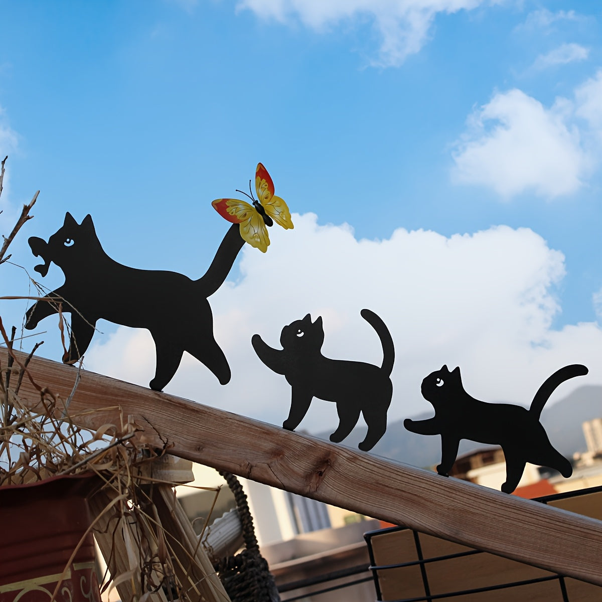 FelineCharm | Gartenfigur-Set | Wetterfest | Elegante Katzenkunst