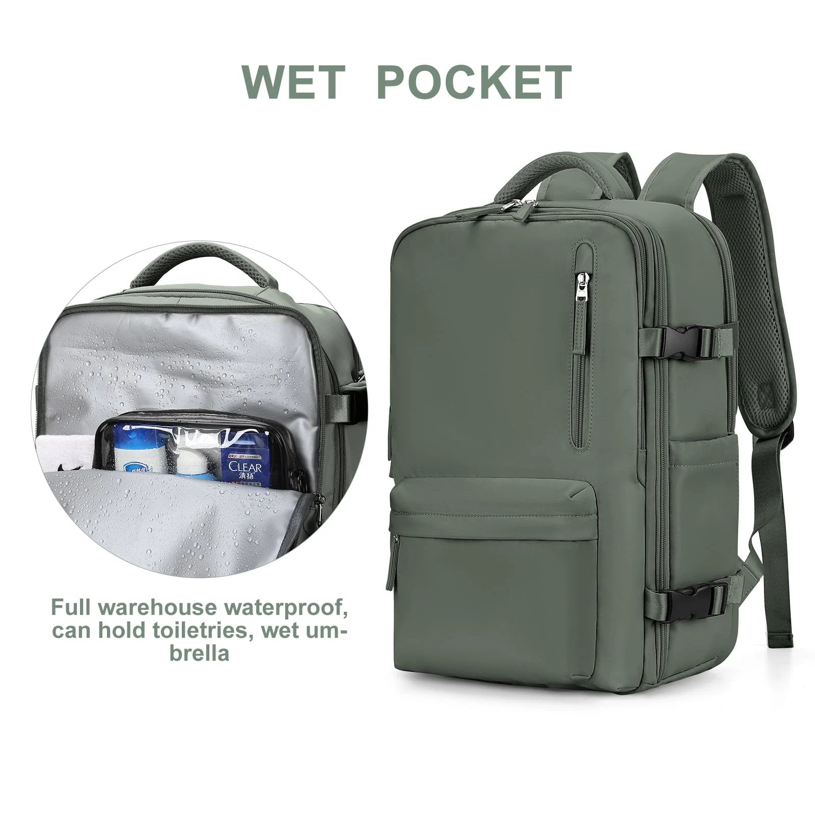 UrbanVoyage Rucksack | Wasserfest | USB-Anschluss | Anti-Diebstahl